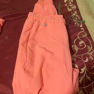 Figs neon pink joggers